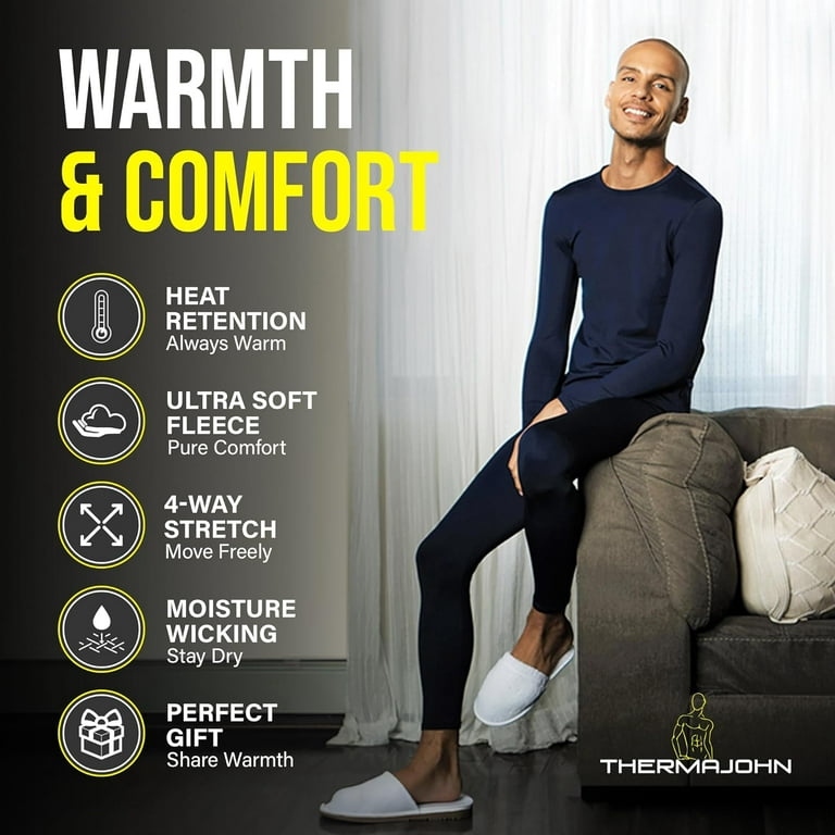 Men Thermal Underwear Winter Long Johns Body WarmTops Buttoms Clothes V  neck Smooth Big Large Waist L-4XL