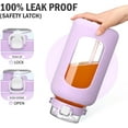 thumbnail image 2 of MUKOKO 84oz Glass Water Bottle, 2.5L Gallon Water Jug with Straw Lid and Stainless Steel Handle, Motivational Capacity Marker, Purple, 2 of 6
