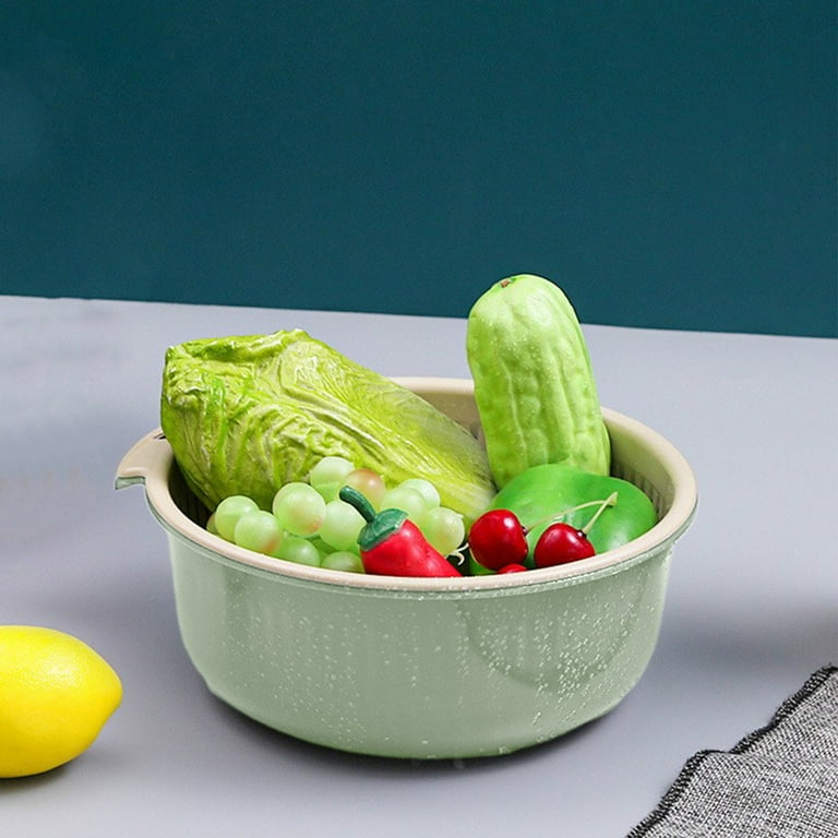 Hovmgk Three-Piece Fruit and Vegetable Water Basket Set, Green