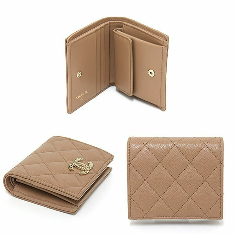 Chanel SLG Snap Card Holder, Beige Caviar Leather with Gold Hardware, New  in Box GA001