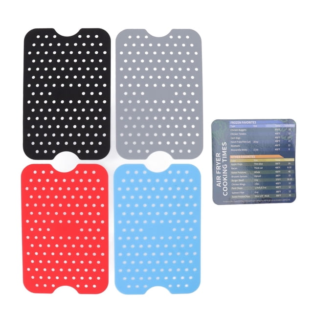 Friteuse à air en silicone réutilisable, 4 pièces de doublures de friteuse à air en silicone réutilisables Matériau de qualité alimentaire à haute résistance à la chaleur Doublures de friteuse à air a