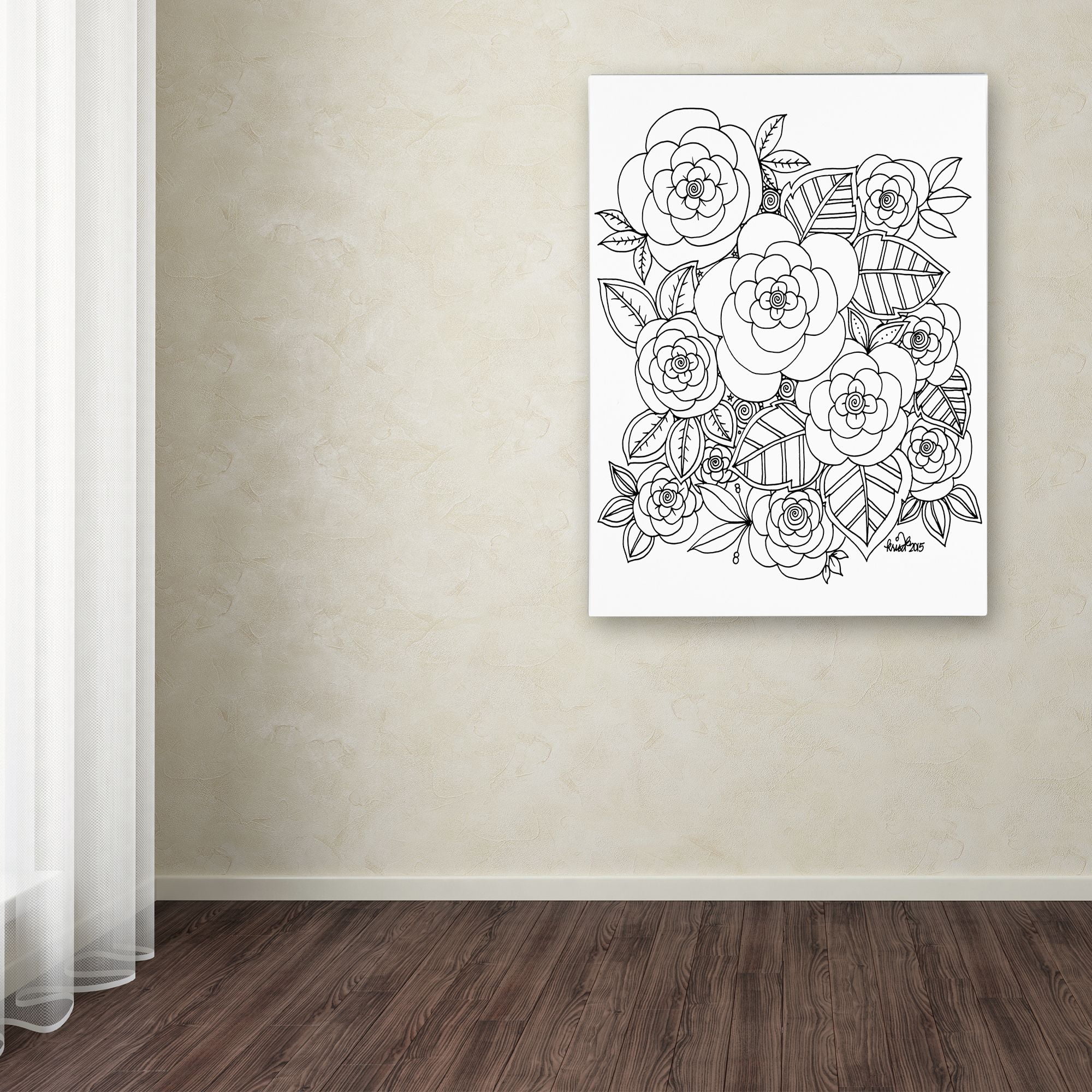 Trademark Fine Art "Flower Design 2" Canvas Art by KCDoodleArt