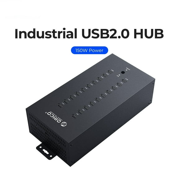 ORICO 20 Ports USB 2.0 Hub USB Hub Powered 150w Industrial Grade Full Metal Case USB Adapter, High-Speed Data Transfer