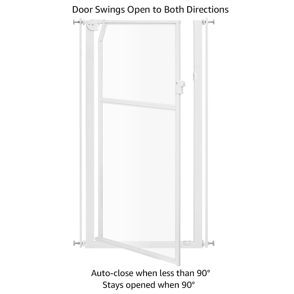 unipaws 56" Extra Tall Pet Gate, Clear Acrylic Tall Cat Gate, White