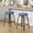 Blue, variant on Resenkos 360 Rotating Armless Counter Stools 2 Pack, 26 Inch Padded Textile Seat Island Stool with Wooden Legs and Metal Foot Bar, Mid Century Bar Seat for Home Bar Cafe, Gray