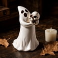 thumbnail image 5 of Halloween Decorations, Ghost Resin Figurines Holding Skeleton and Pumpkin, Spooky Tabletop Centerpiece for Party Home Office Desk Shelf Display Ornament Gift Set of 2, 5 of 6