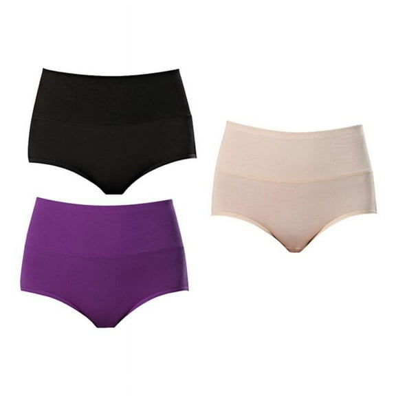 3pcs Women's Cotton Leak Protection Briefs - Incontinence And Rule Panties