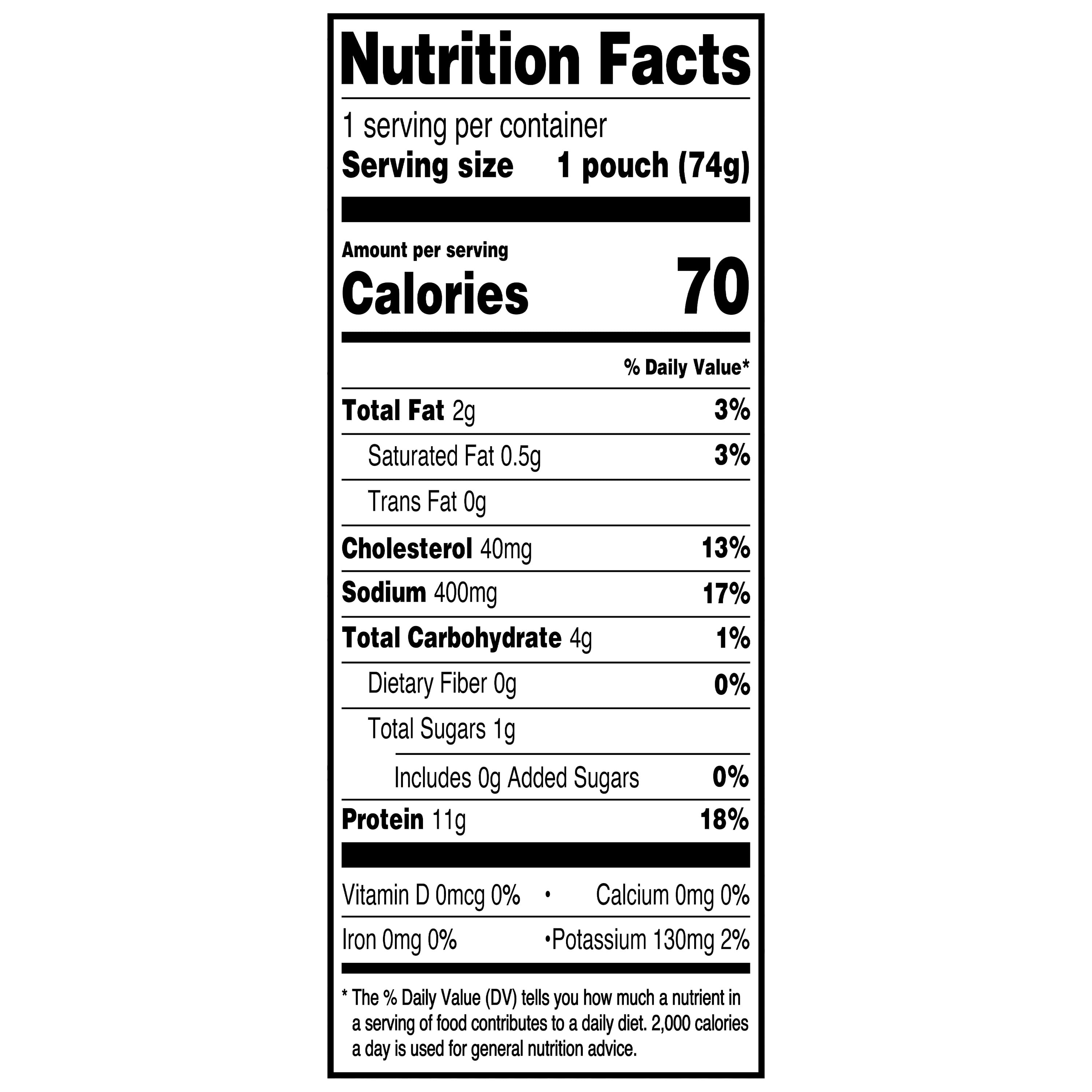 Great Value Premium White Chicken in Lemon Pepper Sauce, 2.6 oz Pouch (Shelf Stable)