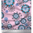 thumbnail image 1 of Soimoi Moss Georgette Fabric Snowflake & Damask Ethnic Print Fabric by the Yard 42 Inch Wide, 1 of 1