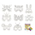 thumbnail image 4 of Juego de máscaras de animales en blanco para bricolaje, máscaras de bricolaje, cómodas de usar para de pintura de jardín de infantes, estilo B BLESIY Rollo de papel para colorear, 4 of 8