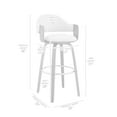 thumbnail image 5 of Khalia Adjustable Swivel Gray Faux Leather and Black Wood Bar Stool with Black Base, 5 of 11