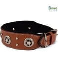 thumbnail image 5 of DowgClub | Genuine Leather Heavy Duty Studded Dog Collar | Full Grain, Cushion Sheep napa padding Inside, Comfortable, Strong | Best for Medium, Large, X-Large Breeds | Cherry, Black, Pink, Tan |, 5 of 8
