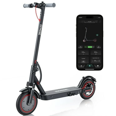 YISUFO Electric Scooter for Adult Teens, 10" Pneumatic Tires, Max 30 mile Range, 500W Foldable Scooter with LED Lights, Black