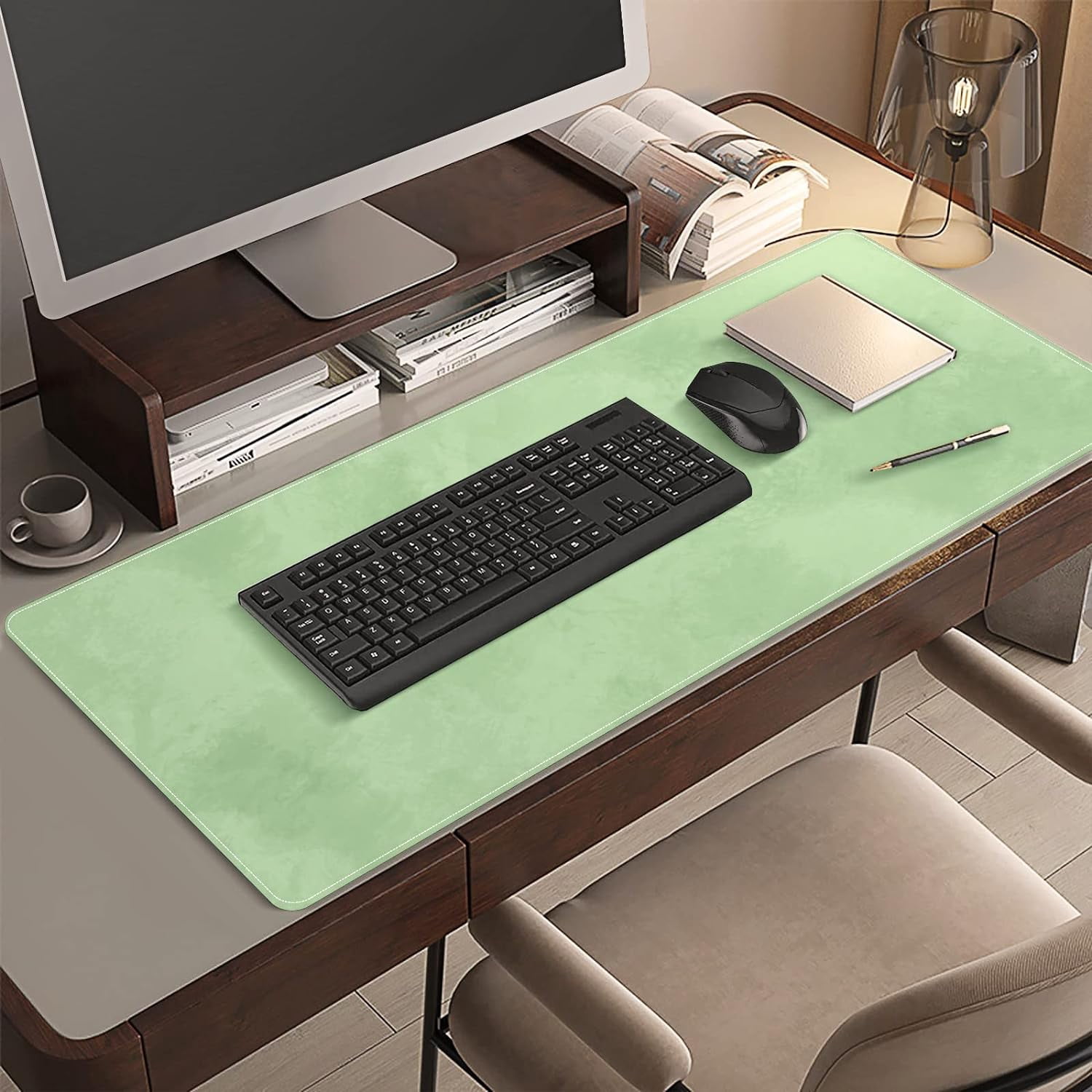 Sage Green Desk Mat, Desk Accessory, Cute Workspace, Trendy Workspace, Trendy, 35.4x15.7in Large Gaming Mouse Pad, Cute Desk Topper, Pretty Desk Pad