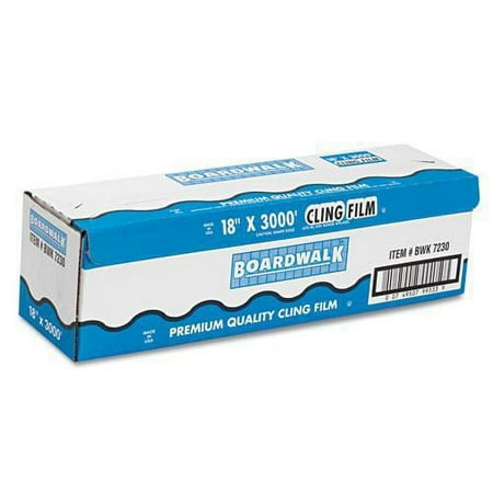 BoardWalk 7230 PVC Food Wrap Film Roll, 18" x 3000 ft, Clear