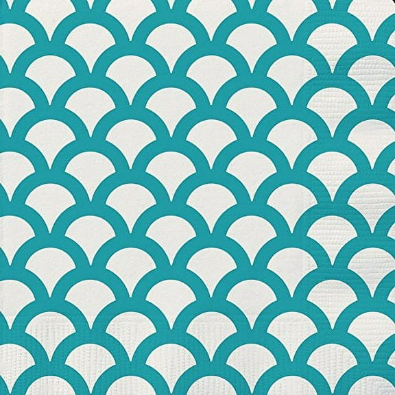 Scalloped Paper Beverage Napkins, Teal, 30ct