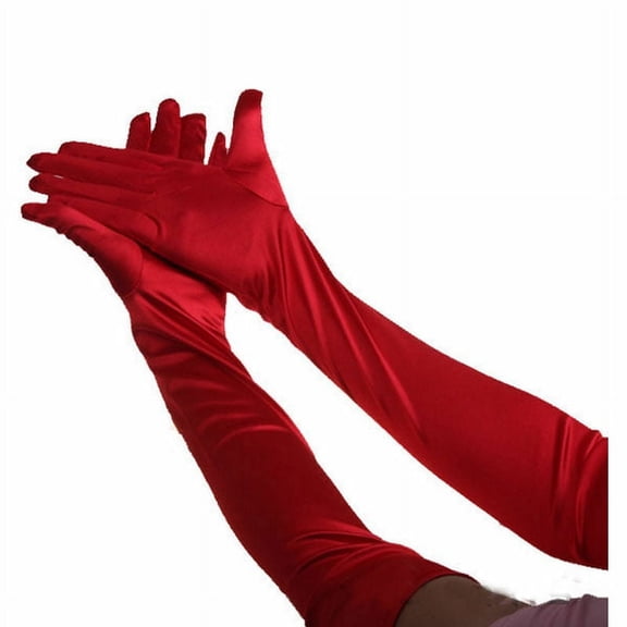 US Women Satin Evening Gloves 17.7'' Long Party Dance Elbow Length Opera Gloves