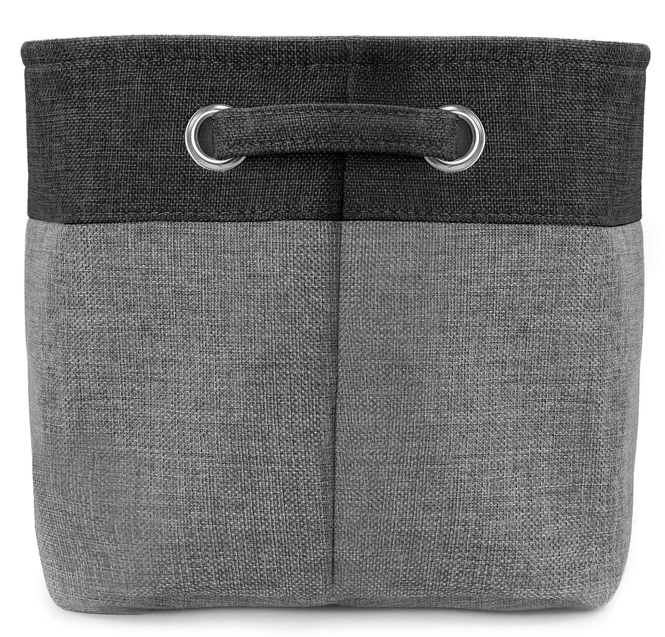 Sorbus Twill Storage Fabric Basket Organizer, Large, Collapsible, Set of 6, Black