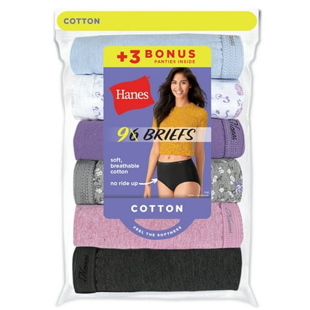 Photo 1 of Hanes Women's Core Cotton Briefs Underwear 6pk (8)

