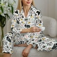 thumbnail image 4 of Wukai Puppy Print Women's Pajama Set - Soft Long Sleeve Sleepwear for Comfort and Style-X-Large, 4 of 9