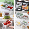 thumbnail image 4 of 2pcs Fruit Saver Containers for Fridge with Lids, Removable Colanders for Fruits, Vegetables, Berries, and Meat to Stay Fresh Longer, 4 of 9