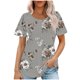 thumbnail image 1 of Fiudx Tops para Mujer Top Estampado con Cuello Redondo y Manga Corta Informal para Mujer a La Moda, 1 of 3