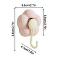 thumbnail image 2 of Flower Shaped Suction Cup Hooks - No Drill Vacuum Hooks for Kitchen, Bathroom, and Wall Organization (Pink), 2 of 5