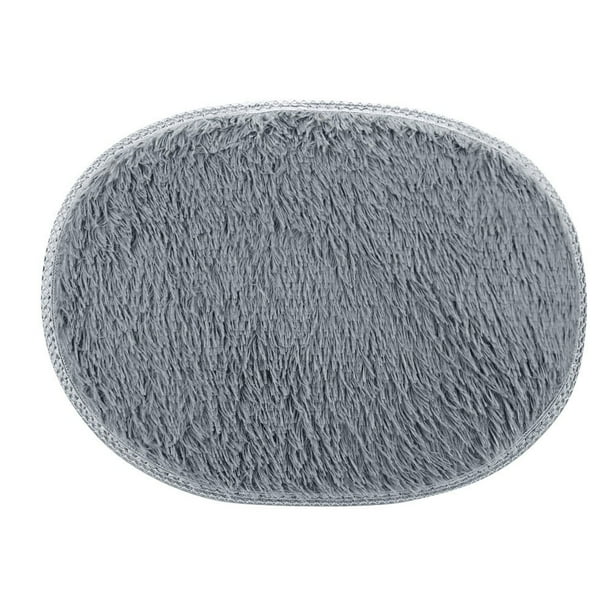 Xihbxyly Alfombra Antideslizante de Poliéster Suave, Diseño Ovalado, Fácil de Limpiar, Ideal para Dormitorio, Baño y Sala de Estar. Tamaño: 30 X 40 Cm, Color Blanco, Café y Rojo.