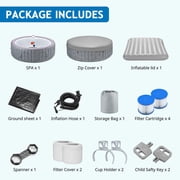 82 Inflatable Hot Tub, Segmart 5 to 7 Person Outdoor Hot Tub, Round Portable Home Spa with 130 Soothing AirJets, Lockable Cover, and Storage Bag, Built-in Heater Pump, Max. 104°F