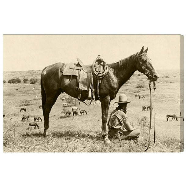 Oliver Gal Hatcher And Ethan Cowboy Iv Farmhouse Canvas Art Beige Sepia Walmart Com Walmart Com