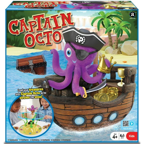 Ambassador Games: Captain Octo - Kids Strategy Game, Wobbling Boat Challenge, Pirate & Treasure Themed, Stacking & Balance, Ages 4 , 2-4 Players