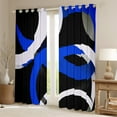 thumbnail image 2 of Erosebridal Blue Circle Curtains for Living Room,Geometric Stripes Blackout Curtains Set of 2 (38x45),Round Lines Curtains and Drapes (38x45),Abstract Bedroom Decorative, 2 of 6