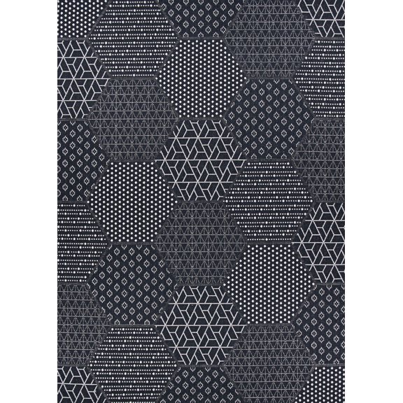 5.25' x 7.5' Black and White Contemporary Rectangular Outdoor Area Throw Rug