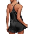 thumbnail image 3 of 2026 Women's Sexy Silk Satin Ruffled Pajamas Sets, 3 of 5