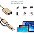 thumbnail image 2 of Adaptador 2 en 1 USB C/Micro a USB, Seminer USB C a USB, Cable adaptador Micro a USB 3.0 OTG, Dorado brillar Electrónica, 2 of 5