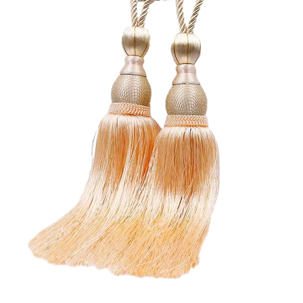 Cateissary 2 piezas de moda borla cortina Tieback para decoración del hogar fácil de poliéster accesorios de habitación tejido multiusos Decoración del hogar Beige 1