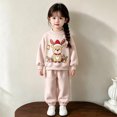 thumbnail image 5 of Enjoytime Christmas Girls Outfits Print Long Sleeve Crewneck Sweatshirt with Pants 2 Piece Set Cute Holiday Kids Toddler Clothes, 5 of 6