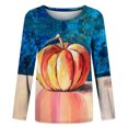 thumbnail image 4 of Blusa clásica de cuello redondo de manga larga con estampado de novedad de Halloween para mujer Pompotops FGAJ6263, 4 of 5