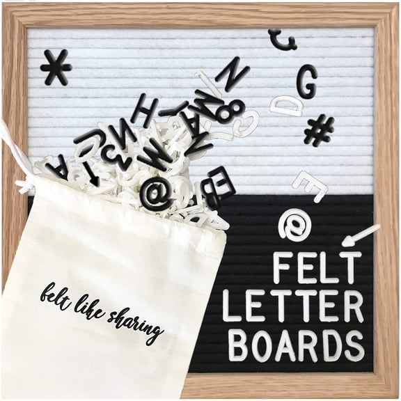 Pizarra de fieltro Felt Like Sharing de 10 x 10 cm con 300 letras