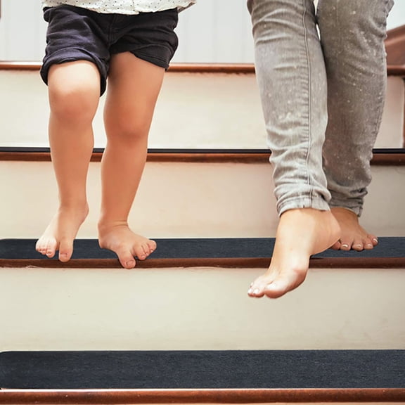 Non-Slip Stair Treads for Indoor Steps | Anti-Slip Stair Mats for Dogs, Kids & Elderly Safety | 8" x 29" Self-Adhesive Carpet Stair Pads for Home, Wooden Stairs