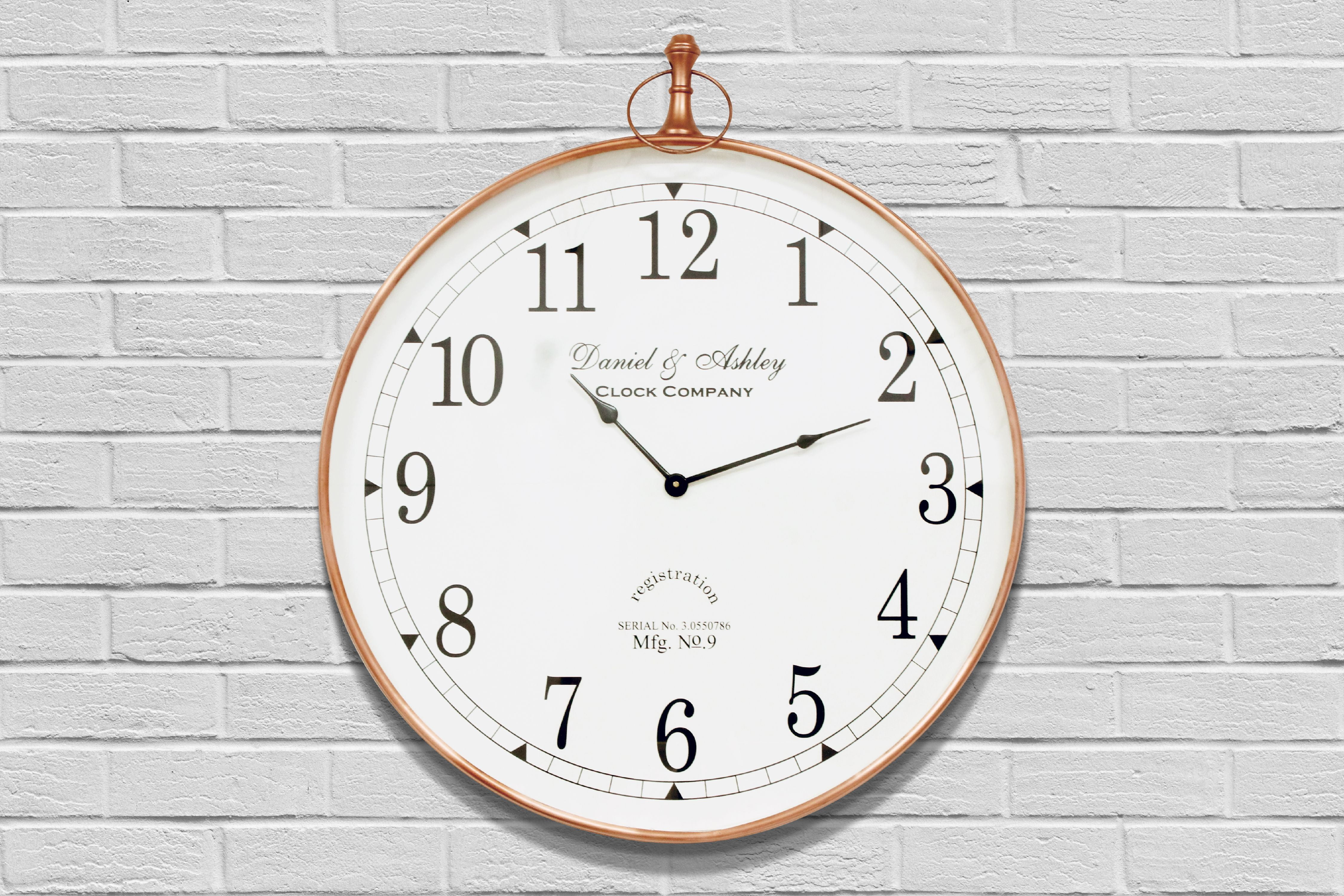 Saffron Fabs 24 Inches Diameter Round Metel Wall Clock Copper Finish