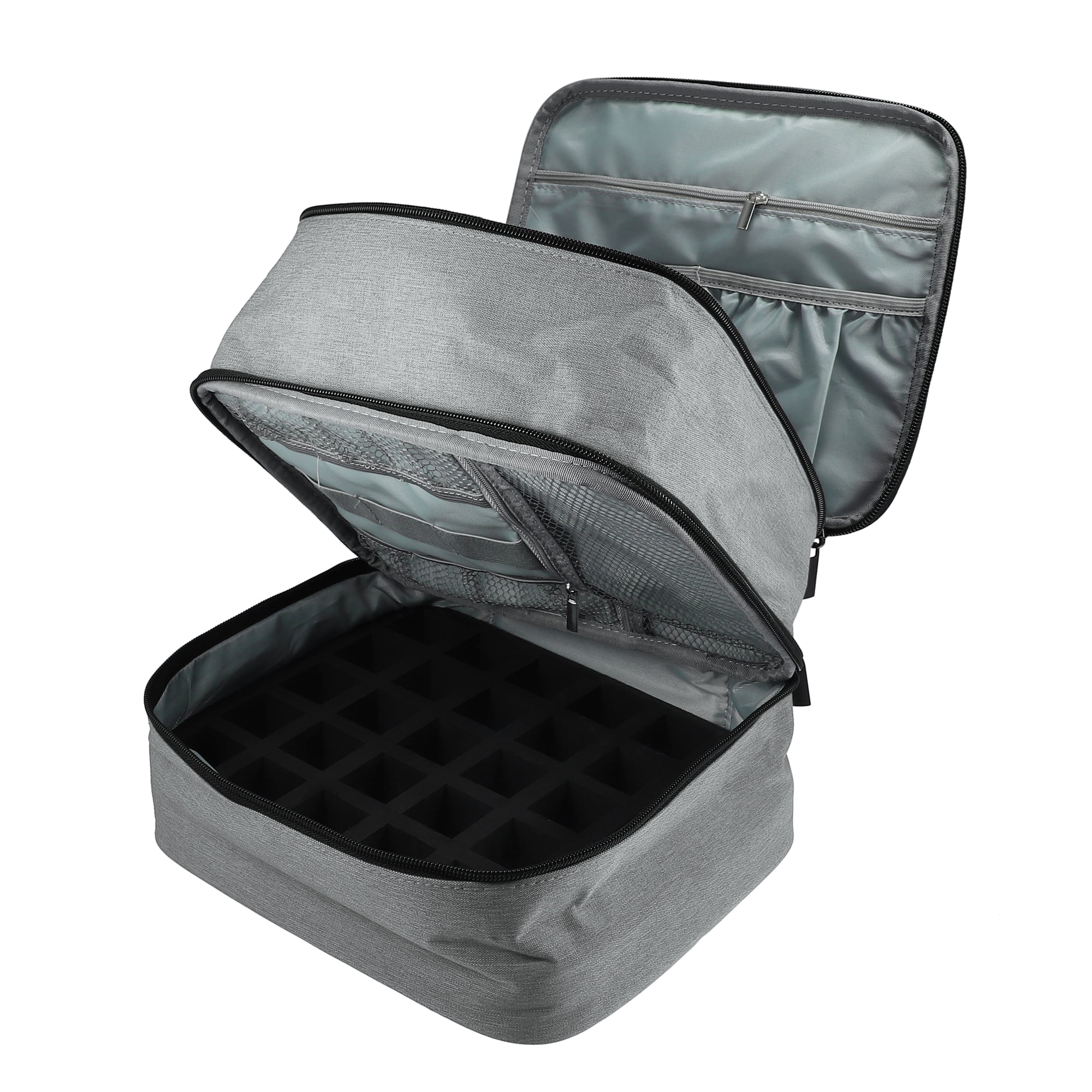 Unique Bargains Floral Makeup Bag Zipper Flower Cosmetic Pouch Gray