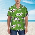 thumbnail image 4 of Lsque Cows With Calfs Green pattern Hawaiian Shirt for Men, Unisex Summer Beach Casual Short Sleeve Button Down Shirts-Medium, 4 of 9