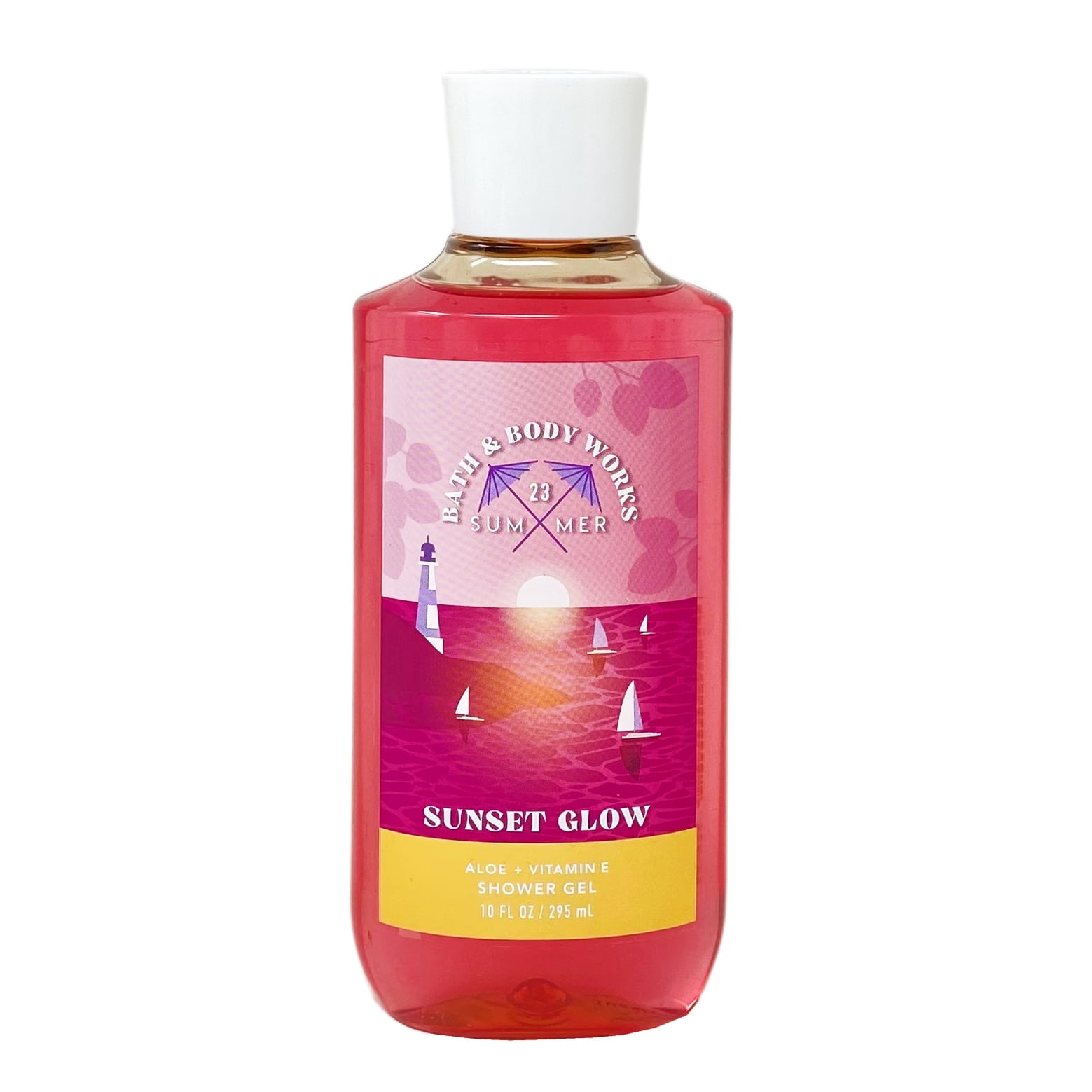 Bath & Body Works Sunset Glow Daily Nourishing Body Lotion and Shower Gel with a Peach Gardenia Mini Soap