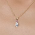 thumbnail image 3 of Gem Stone King 14K Yellow Gold DEF Lab Grown Diamond and Pink Lab Grown Diamond Pendant Necklace for Women | 0.79 Cttw | Gemstone April Birthstone | Pear Shape 8X5MM | With 18 inch Chain, 3 of 6