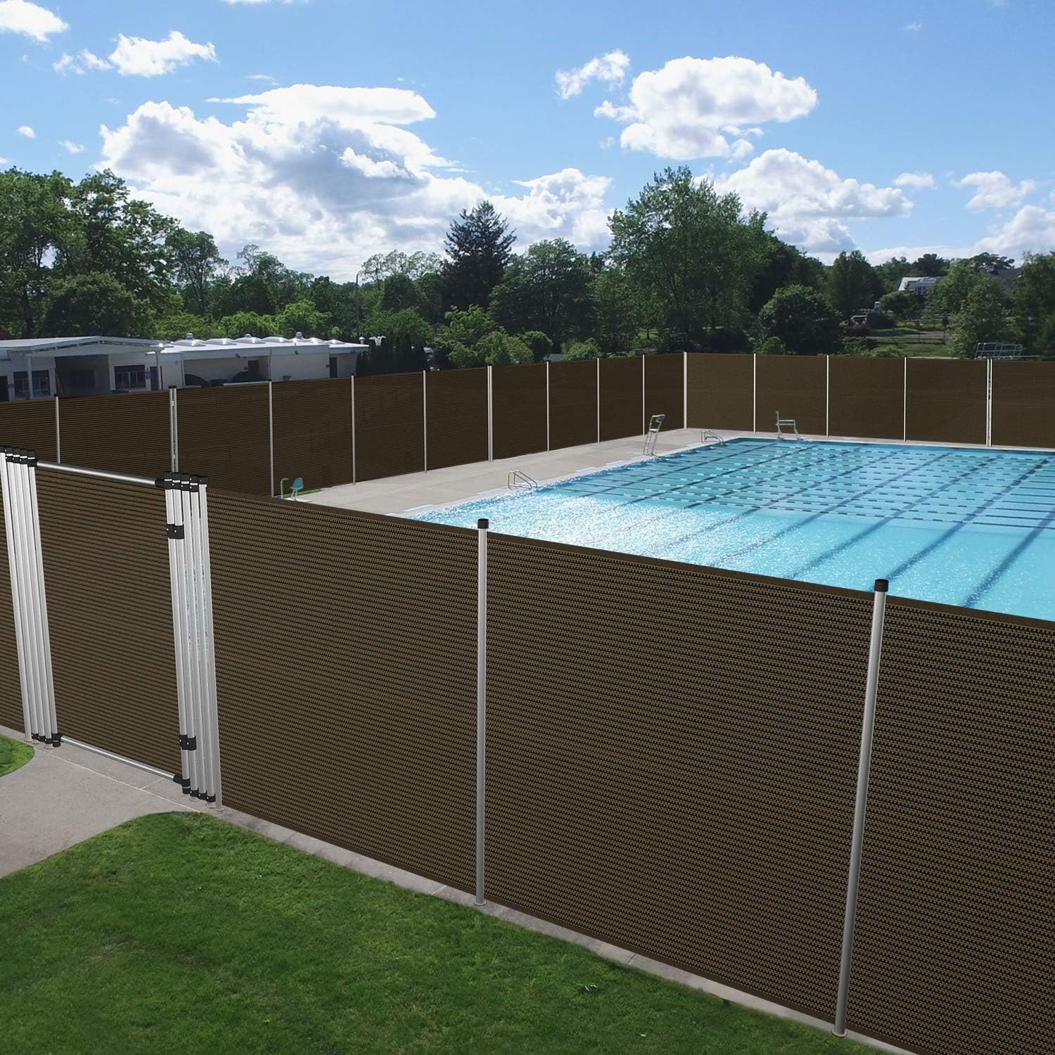 HANTU Privacy Pool Fence for Inground Pools Outdoor Safety Fence