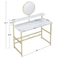 thumbnail image 3 of Ivinta Vanity Table Desk with Mirror for Girls Teens Teenager Makeup, Simple Home Office Computer Desk for Small Spaces, 3 of 7