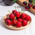 thumbnail image 2 of Cheer.US 30 Pcs Artificial Lifelike Simulation Small Red Black Cherries Fake Fruit Model Home House Kitchen Party Decoration Desk Ornament, 2 of 6
