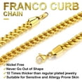 thumbnail image 4 of ChainsHouse 14k Gold Plated Chain Link Necklace for Men Women 6mm Flat Franco Curb Chains Jewelry Gift, 24 inch, 4 of 9