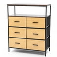 thumbnail image 5 of LuxenHome Black and Brown Manufactured Wood 6-Drawer 1-Shelf Accent Chest, 5 of 11
